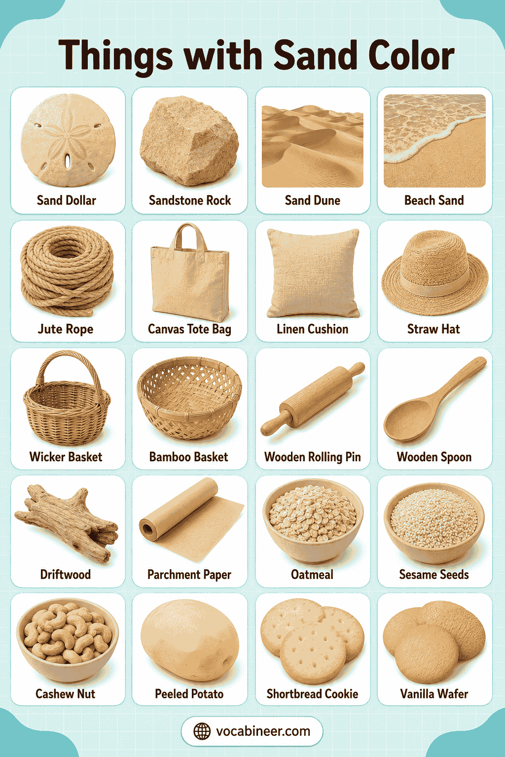 120 Sand Colored things for kids with Images