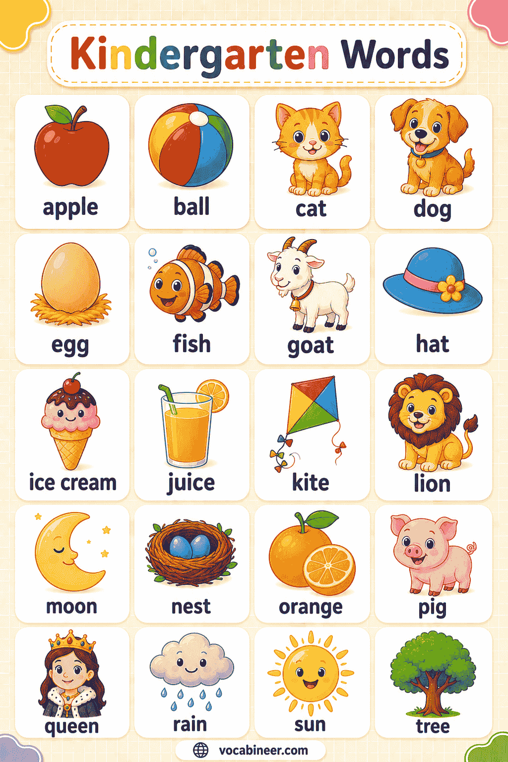 300+ Kindergarten Words: Reading, Writing & Vocabulary List