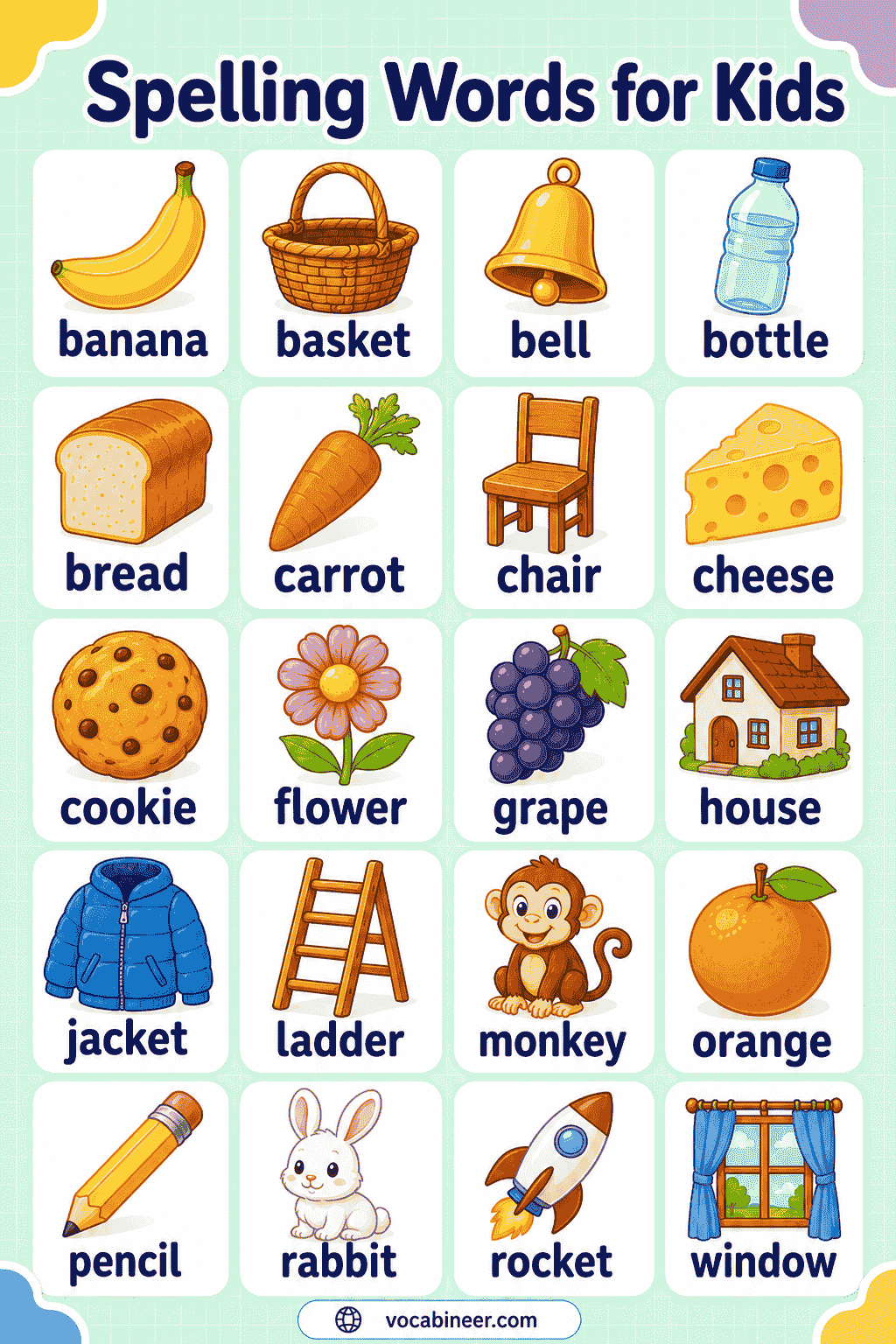 Beginner Spelling Words with Phonics Patterns