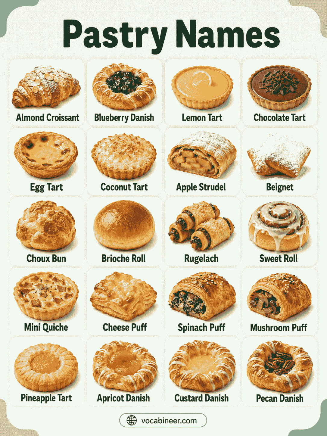 Common Pastry Names Explained Clearly