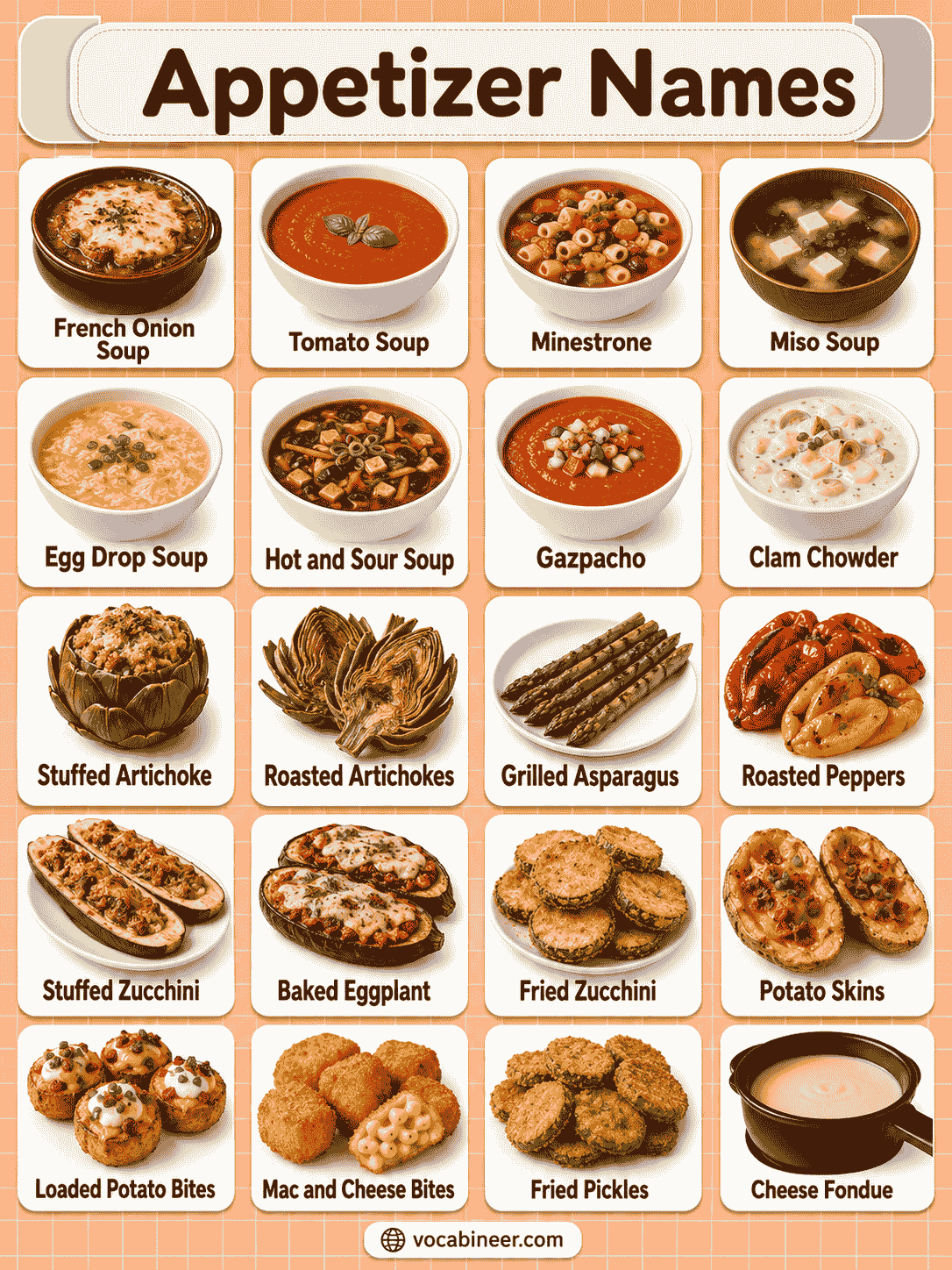 Common Starter Foods with Names and Meanings