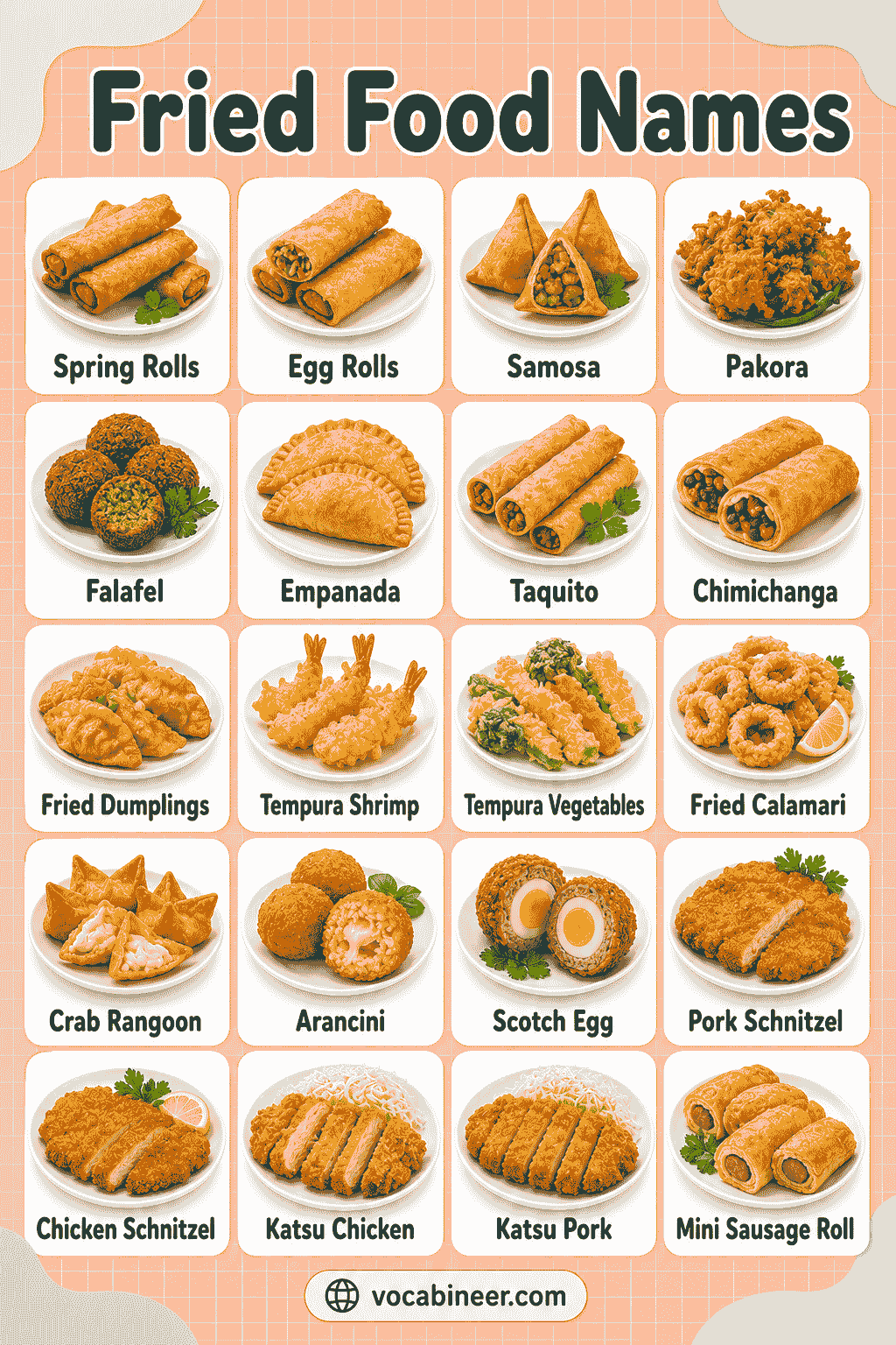 Learn Fried Food Names from Cuisines Around the World