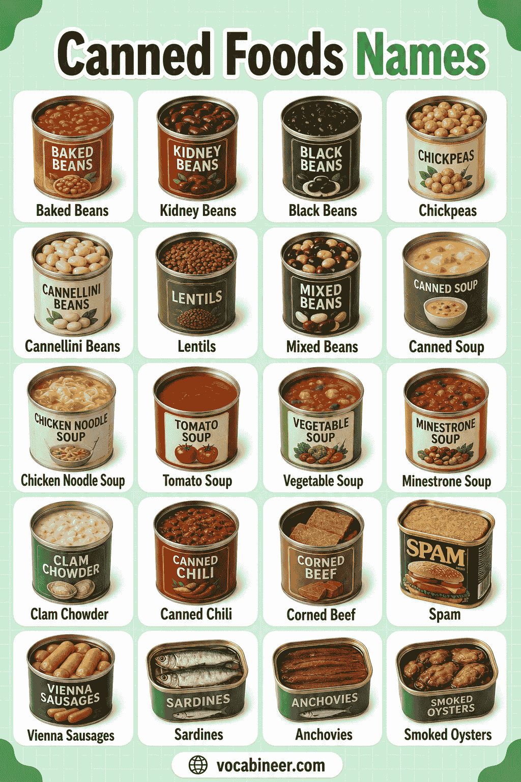 List of Canned Foods for Daily Use