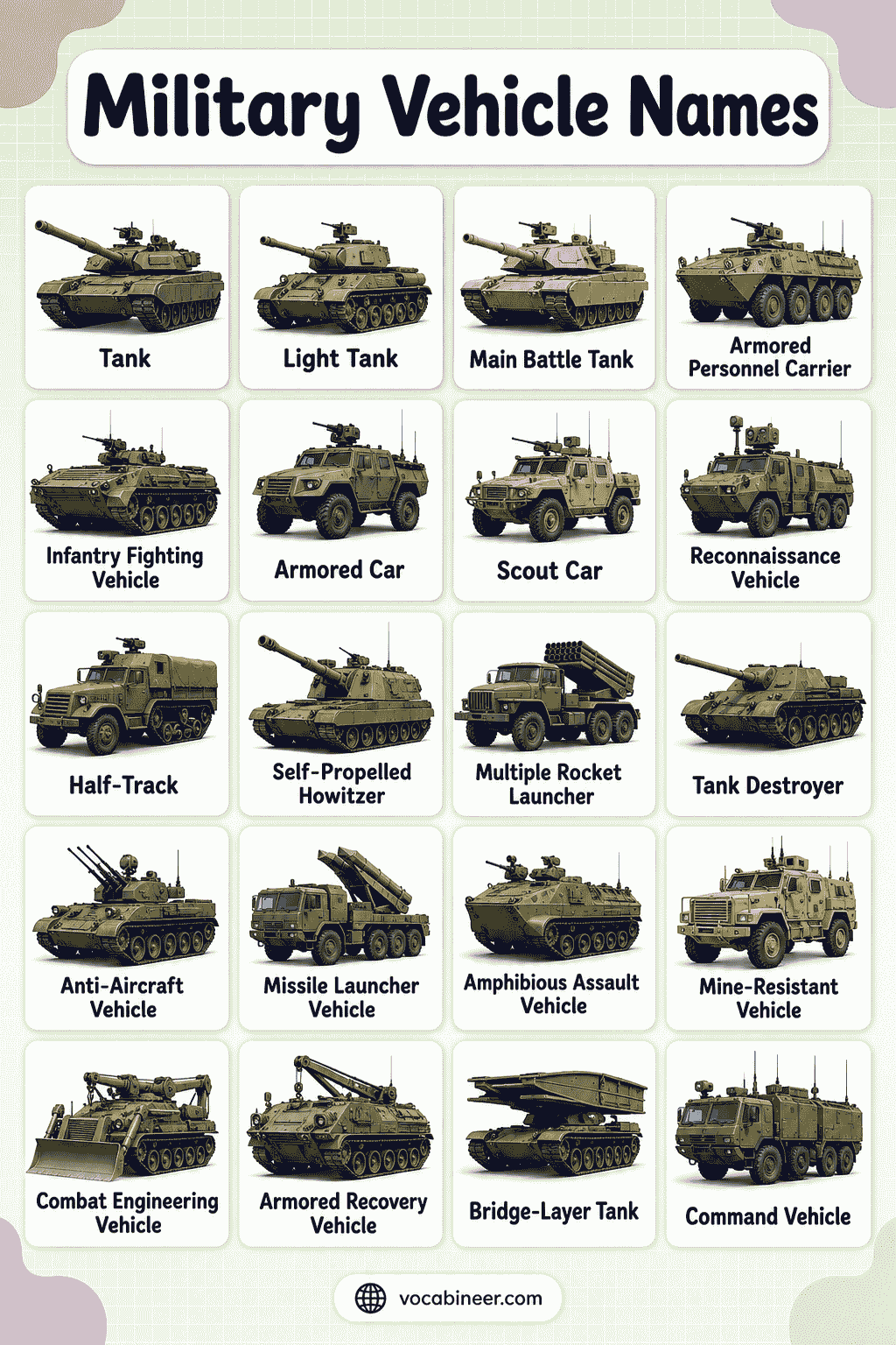Military Vehicle Names: Types, Pictures, and Uses