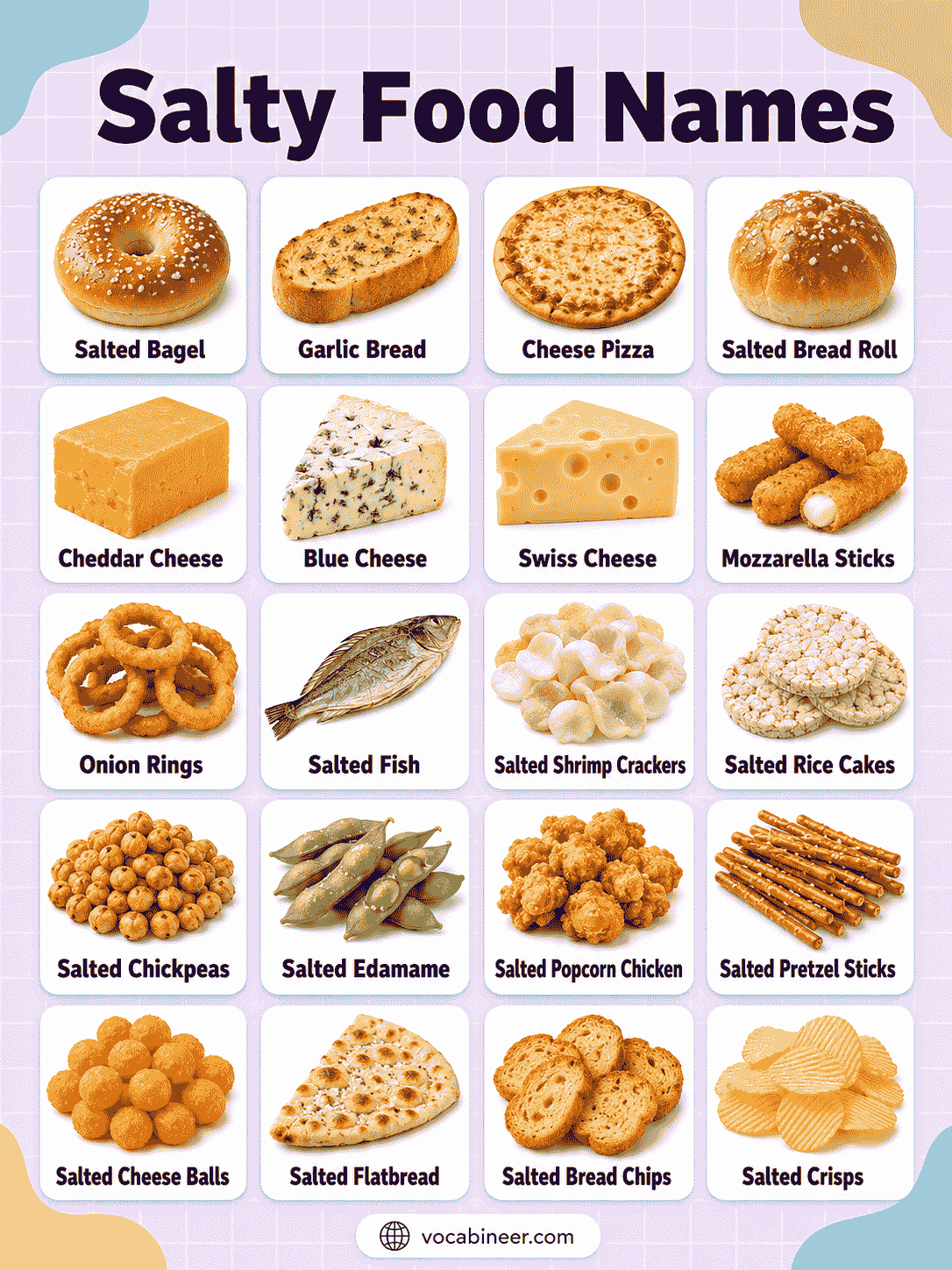 Names of Salty Foods with Pictures and Flavor Notes