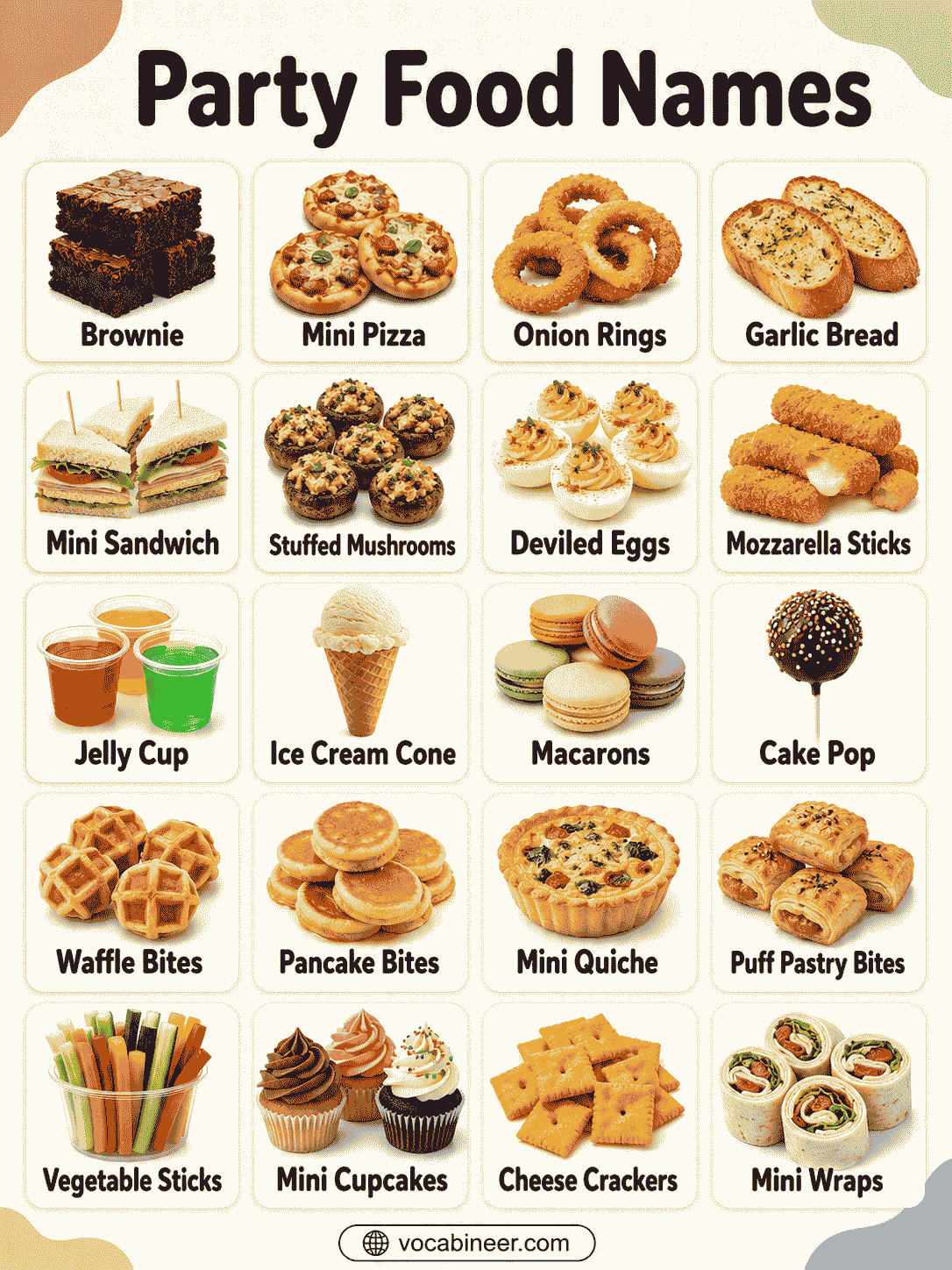 Party Food Names: From Savory Snacks to Sweet Treats
