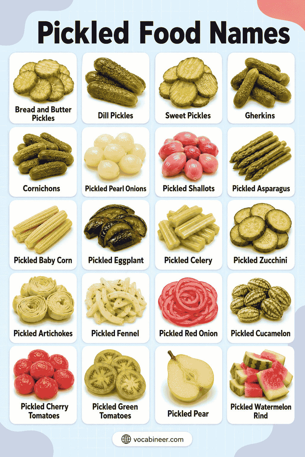 Pickled Foods List with Pictures