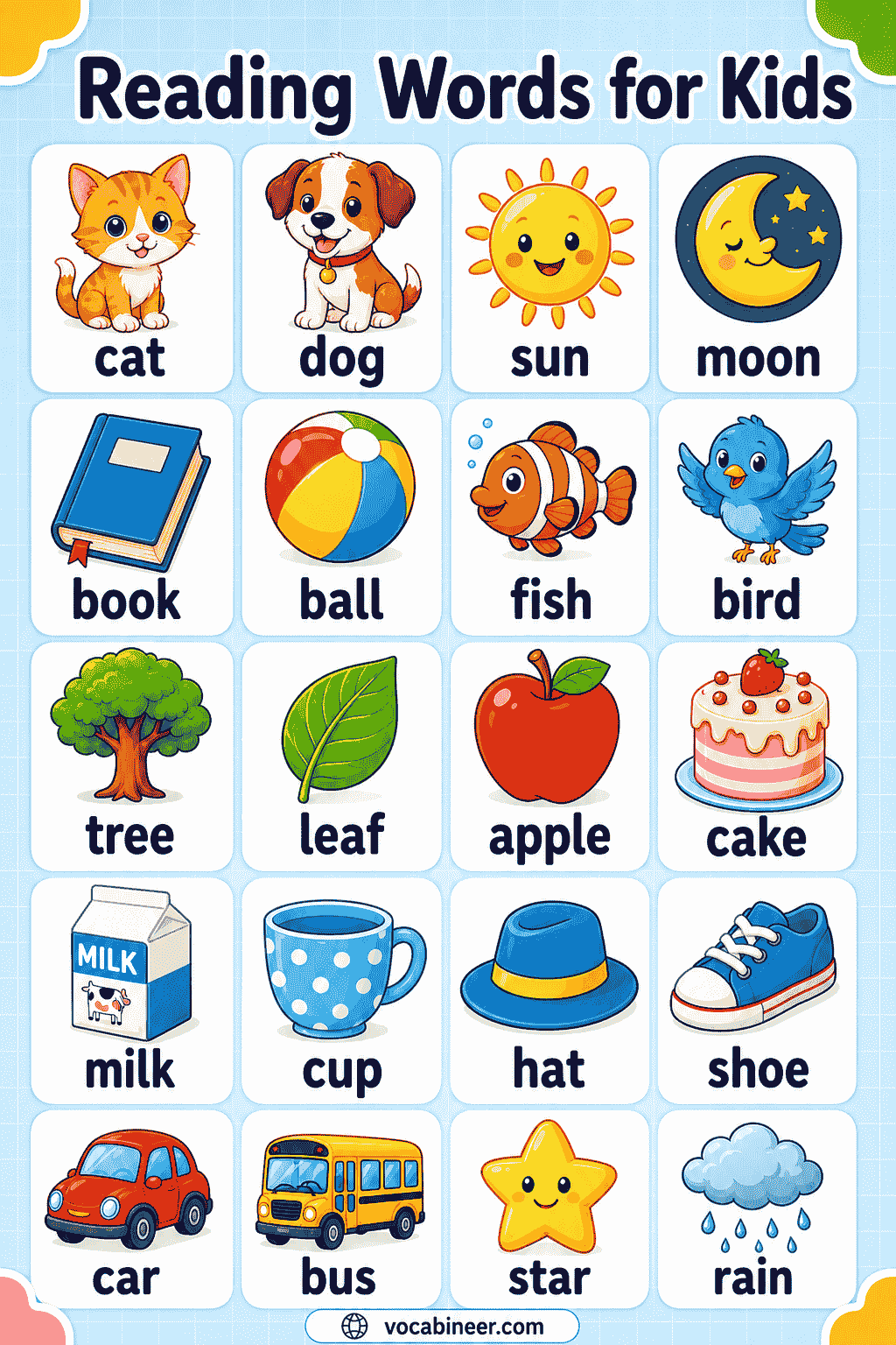 Reading Words for Kids: Easy Lists for Beginner Readers