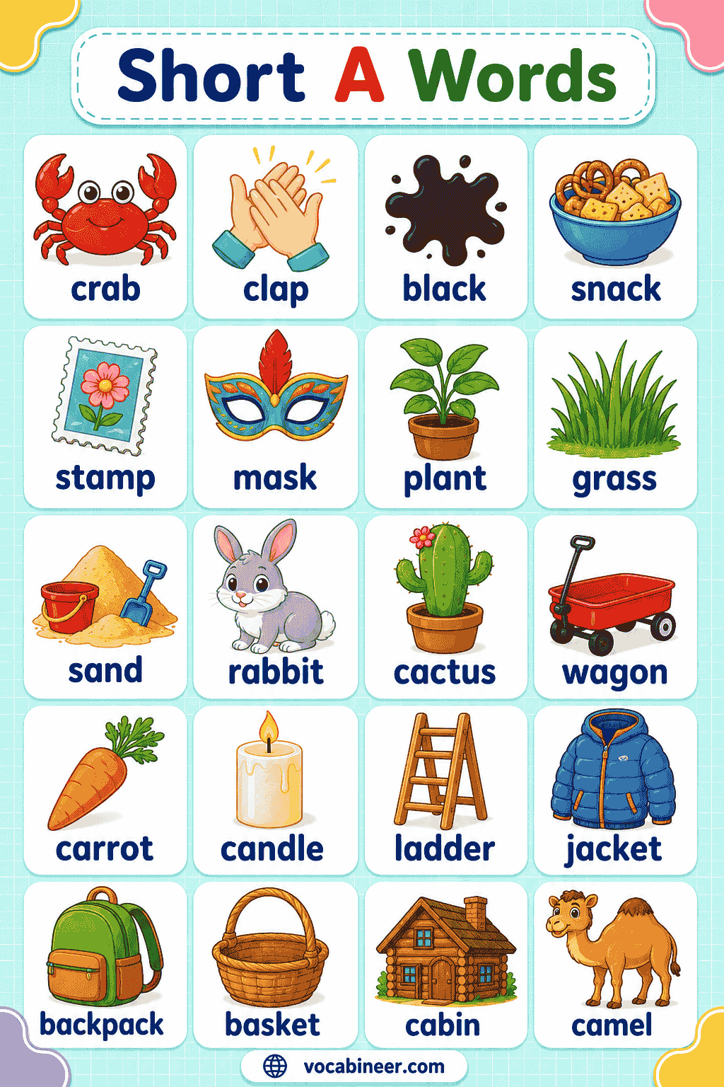 Short A Words with Pictures