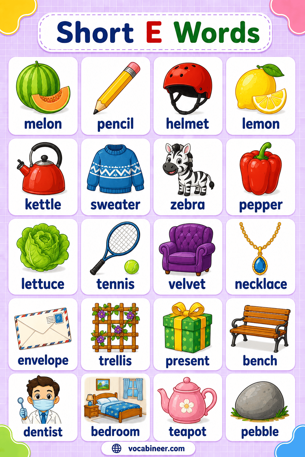 Short E Words for Kids
