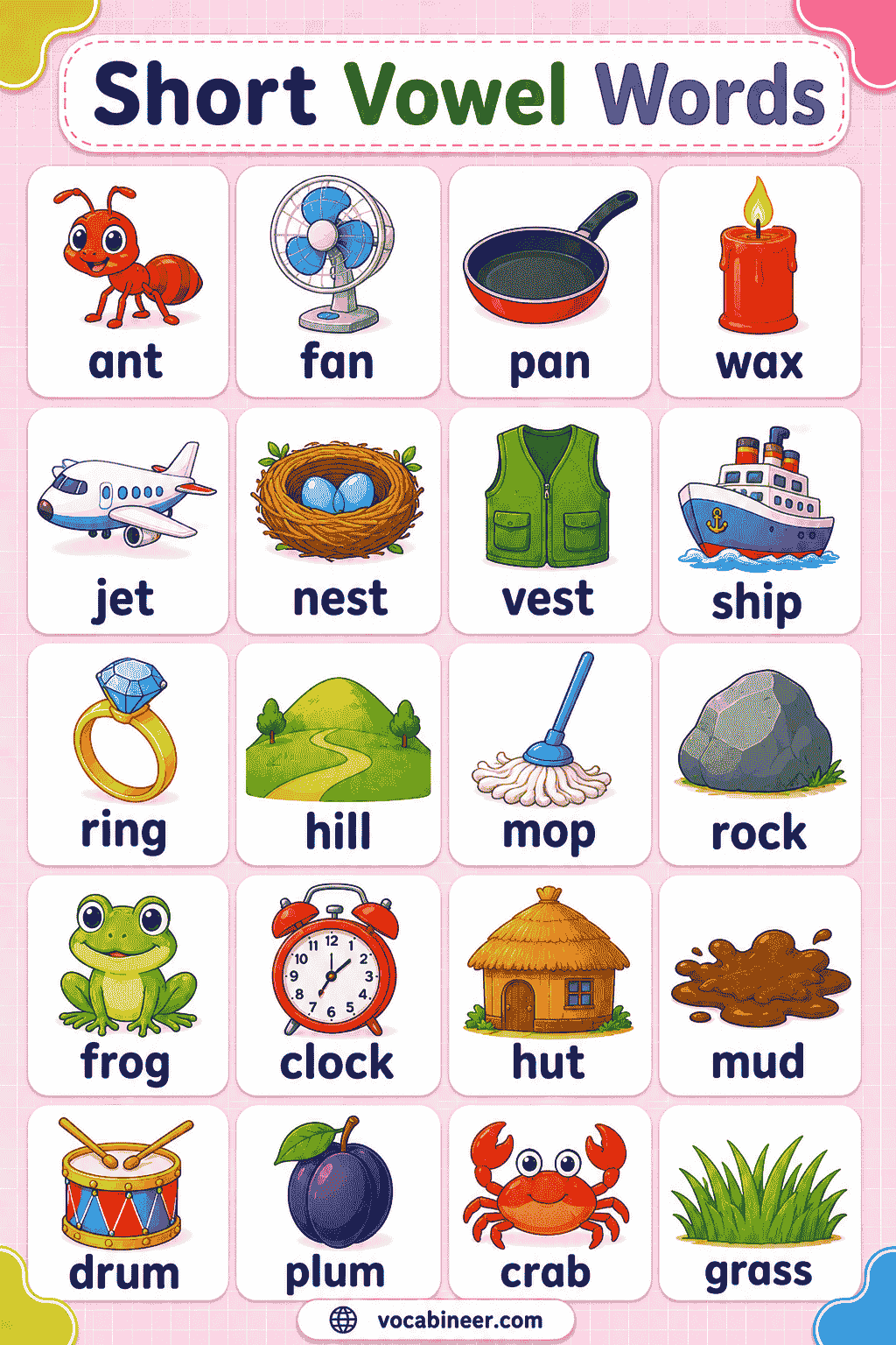 Short Vowel Words for Kids