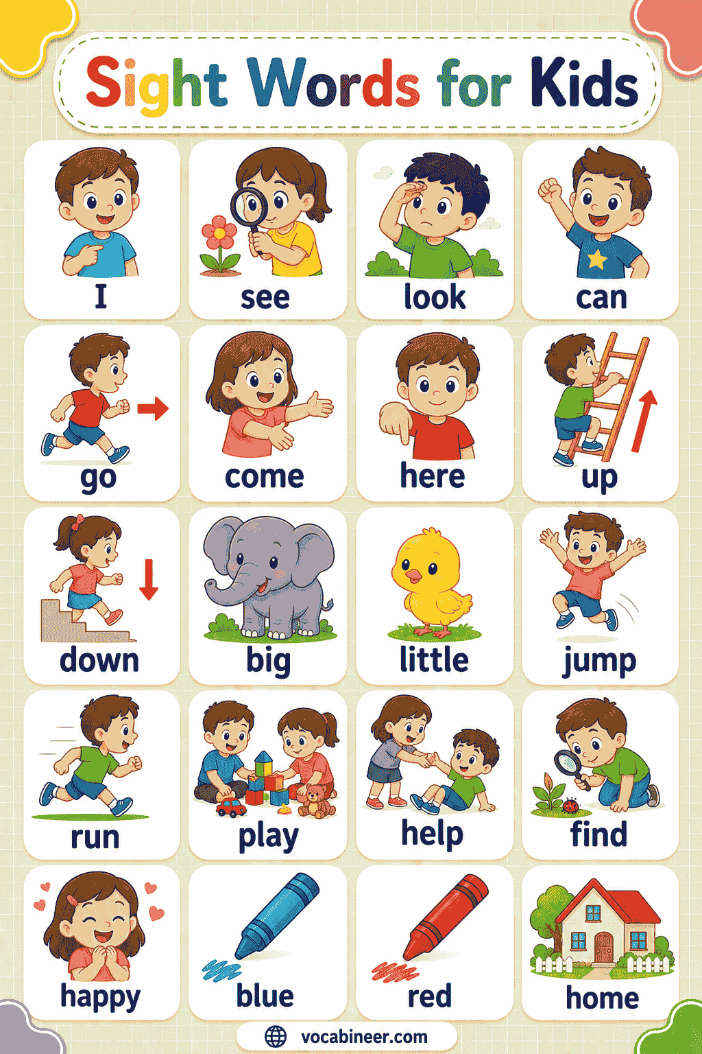 Sight Words for Kids: 220+ Easy Words with Examples & Practice