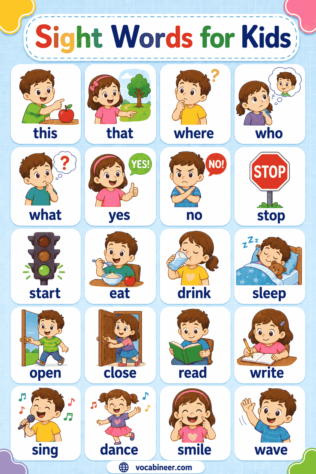 Sight Words for Kids with Lists and Examples