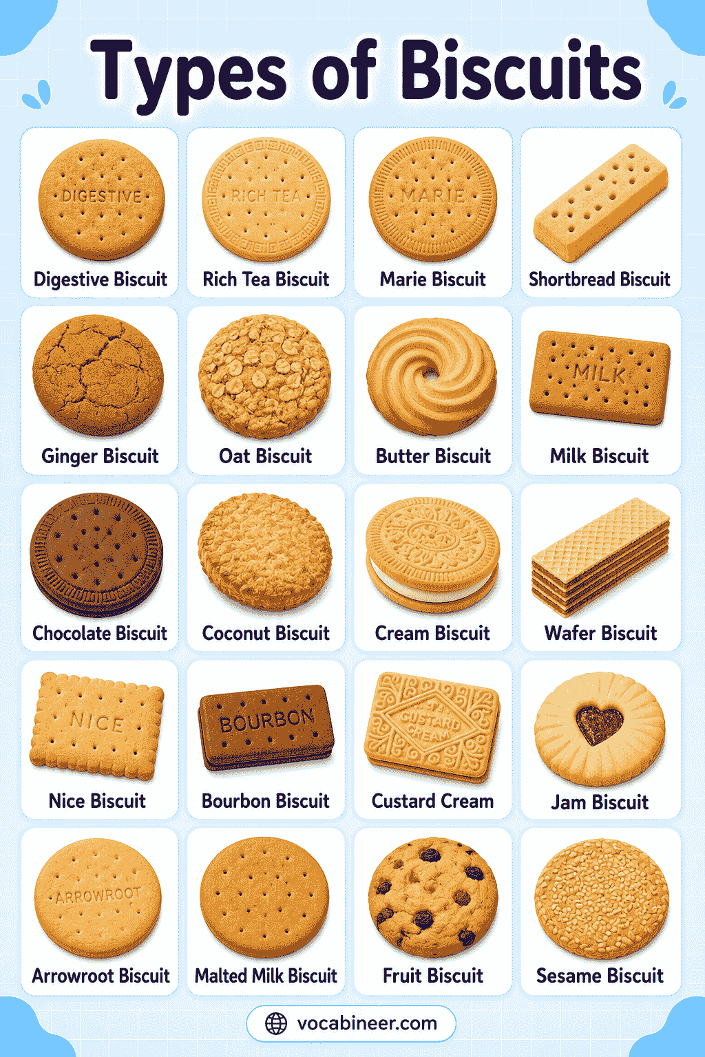Types of Biscuits with Names & Pictures: Easy Guide