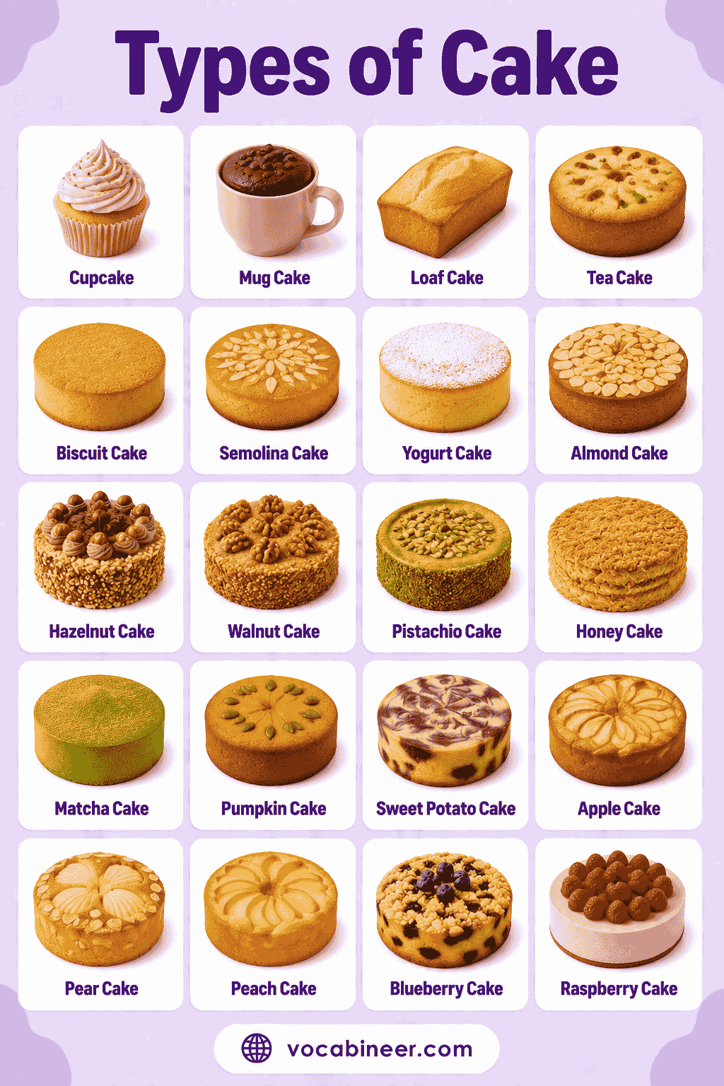 Types of Cake: Names, Meanings, and Examples