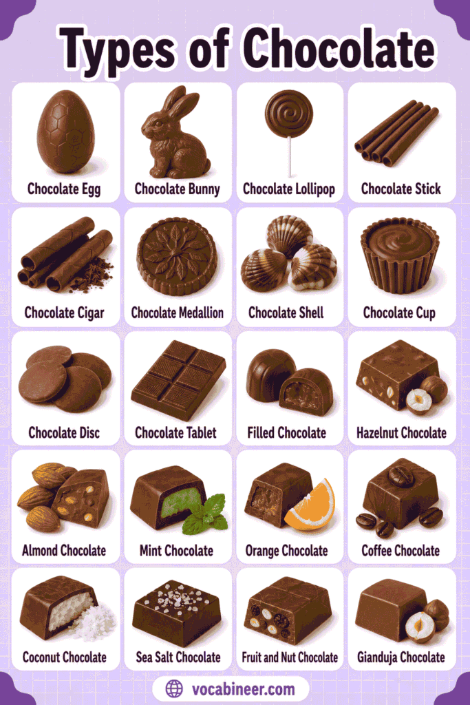 Chocolate Examples Types of Chocolate with Names & Examples: Easy Guide