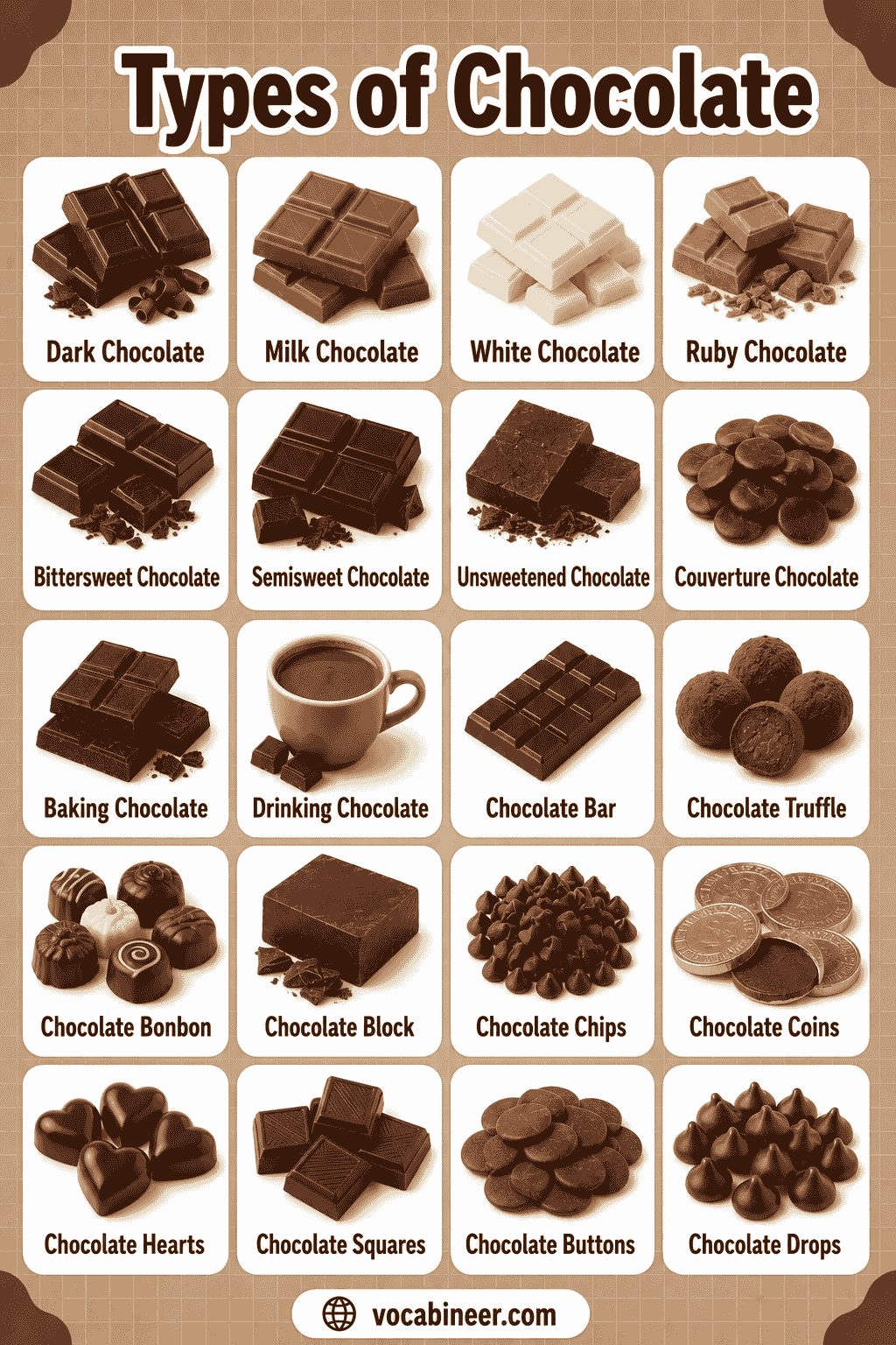 Types of Chocolate with Names & Examples: Easy Guide