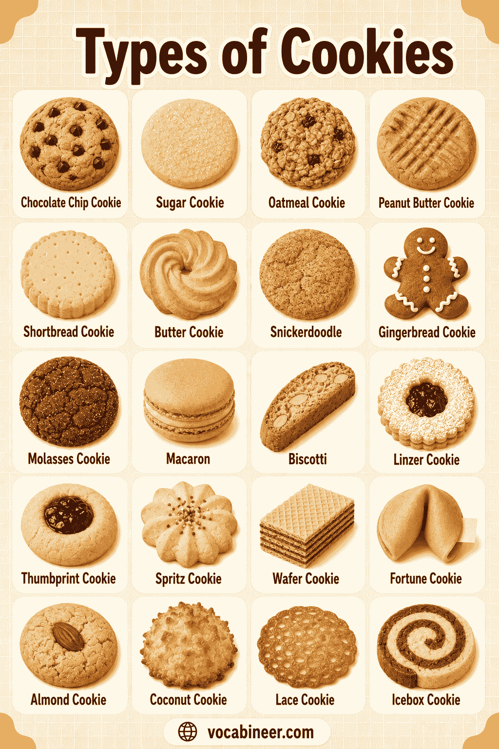 Types of Cookies with Names & Examples: Easy Guide