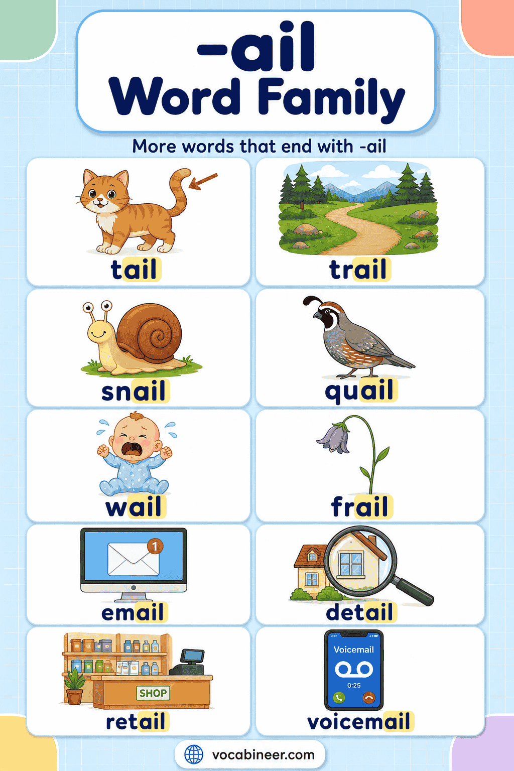 -ail Words for Kids with Sentences, Blends, and Activities