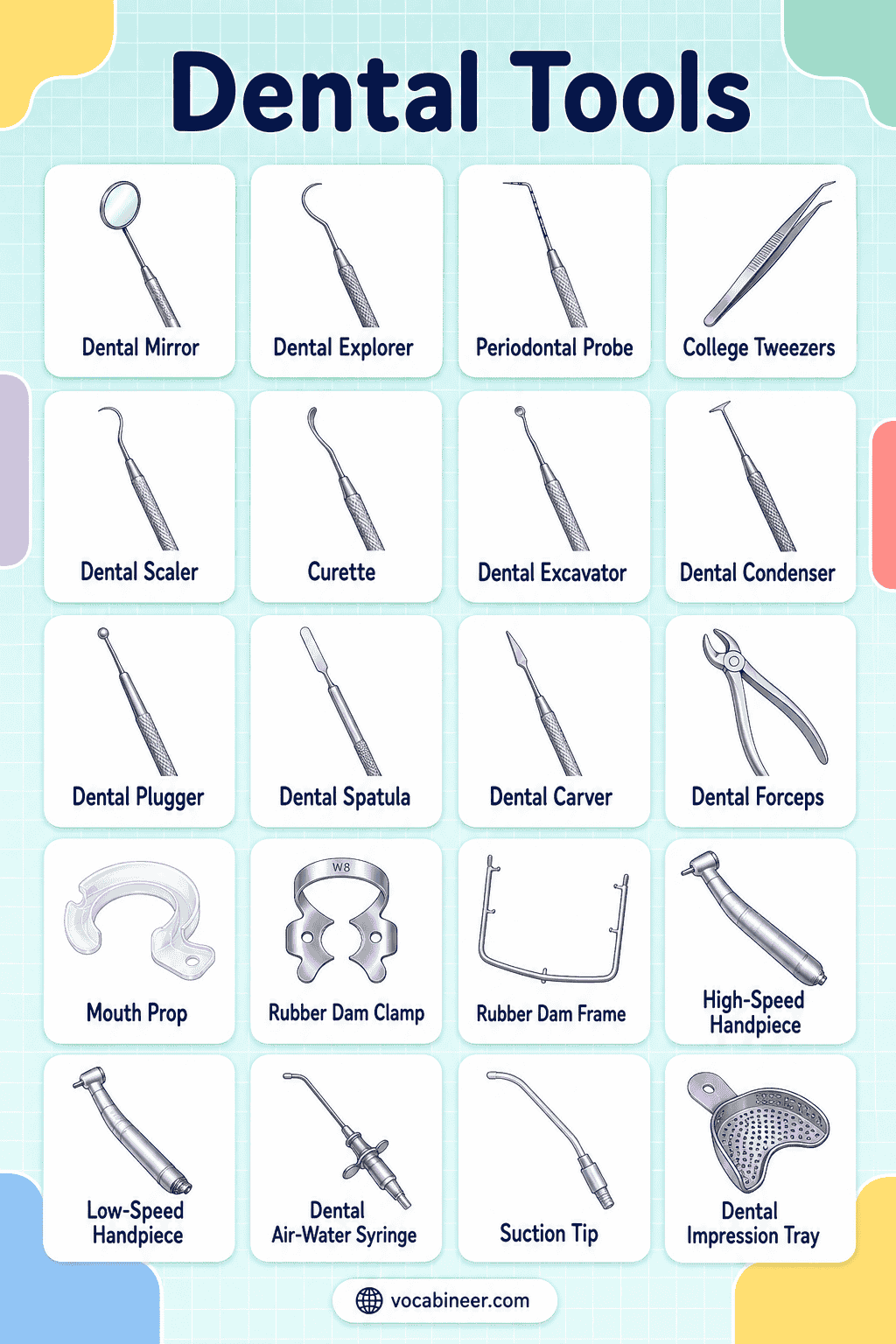 50+ Common Dental Tools: Names, Uses and Pictures