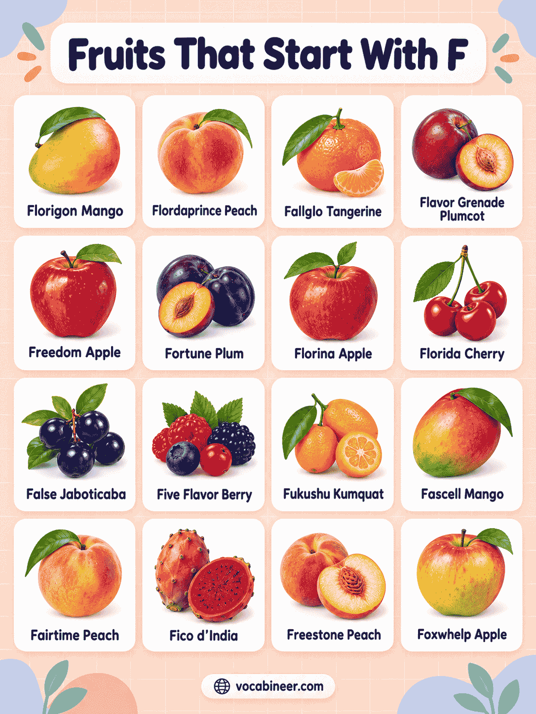 Common Fruit Names Beginning With F with Pictures