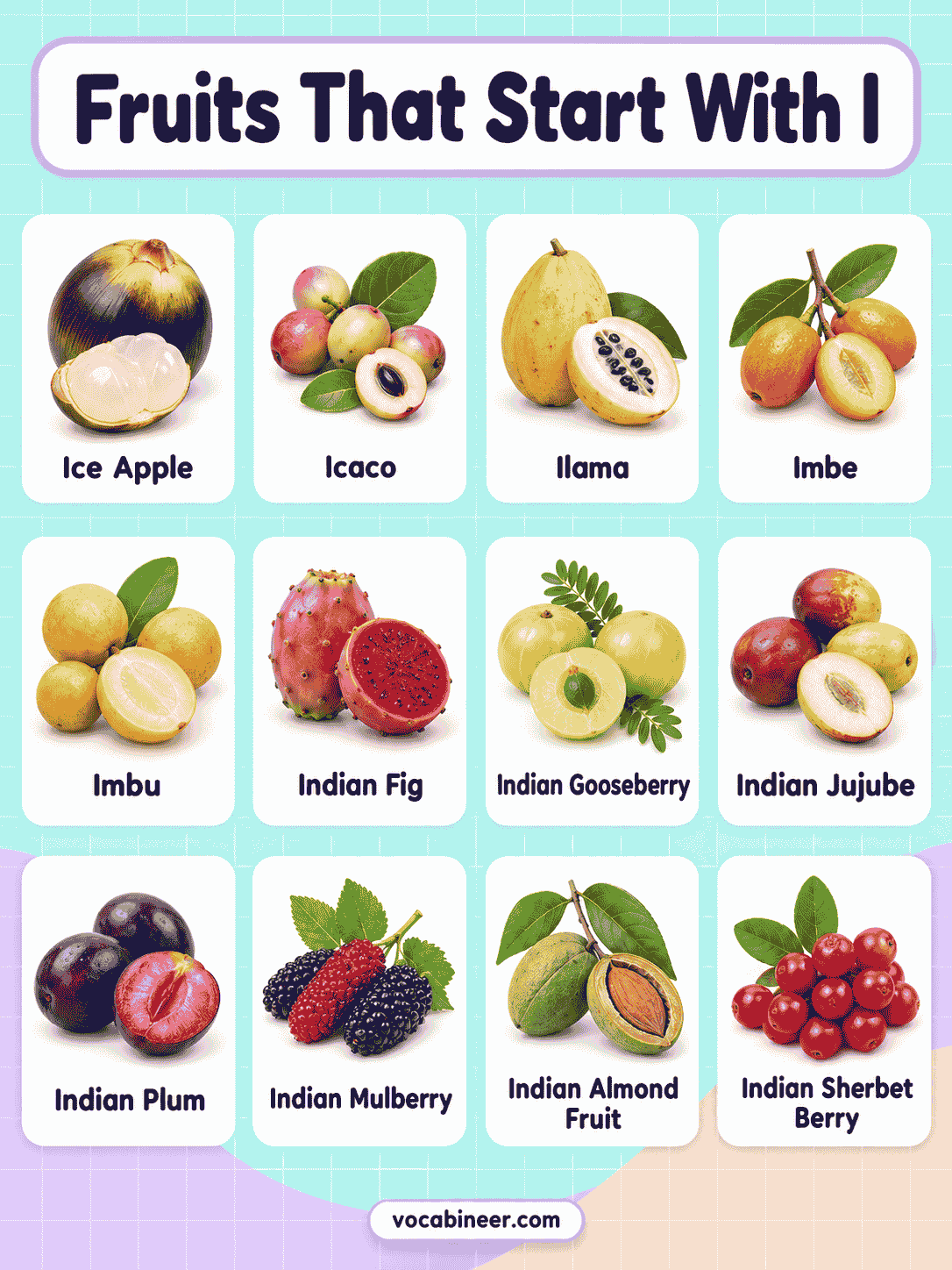 Fruits Beginning With Letter I: 17 Names With Pictures