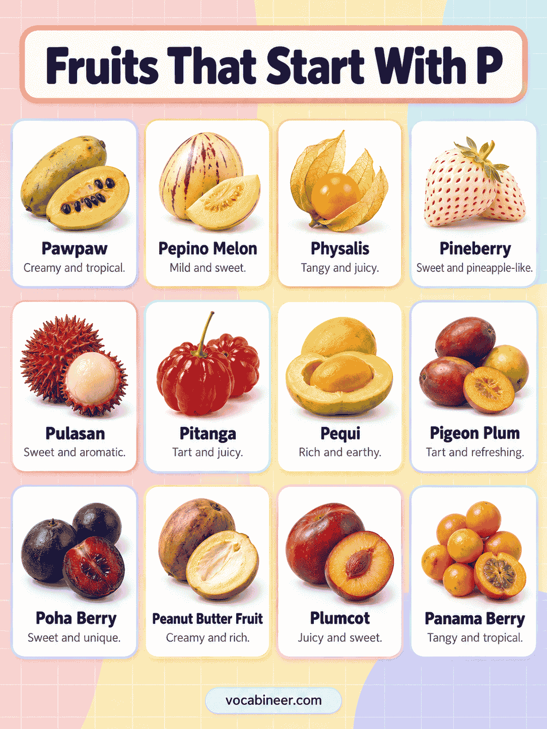 Fruits Beginning With P With Pictures