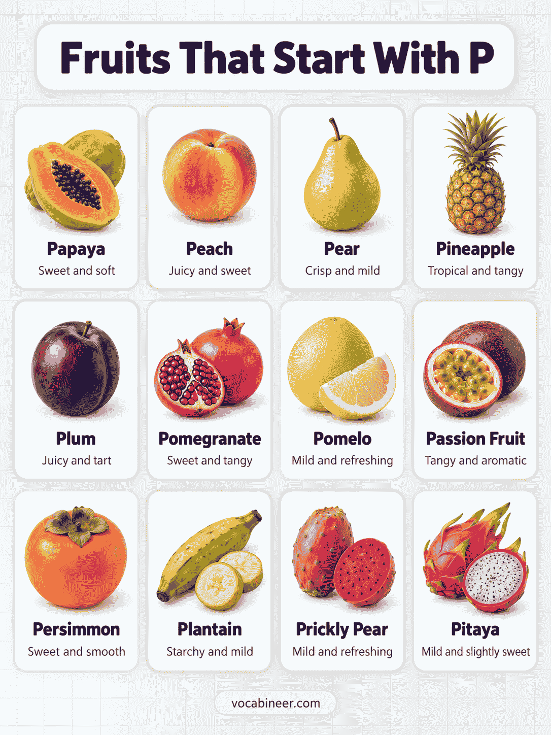 Fruits That Start With P: 34 Names With Pictures
