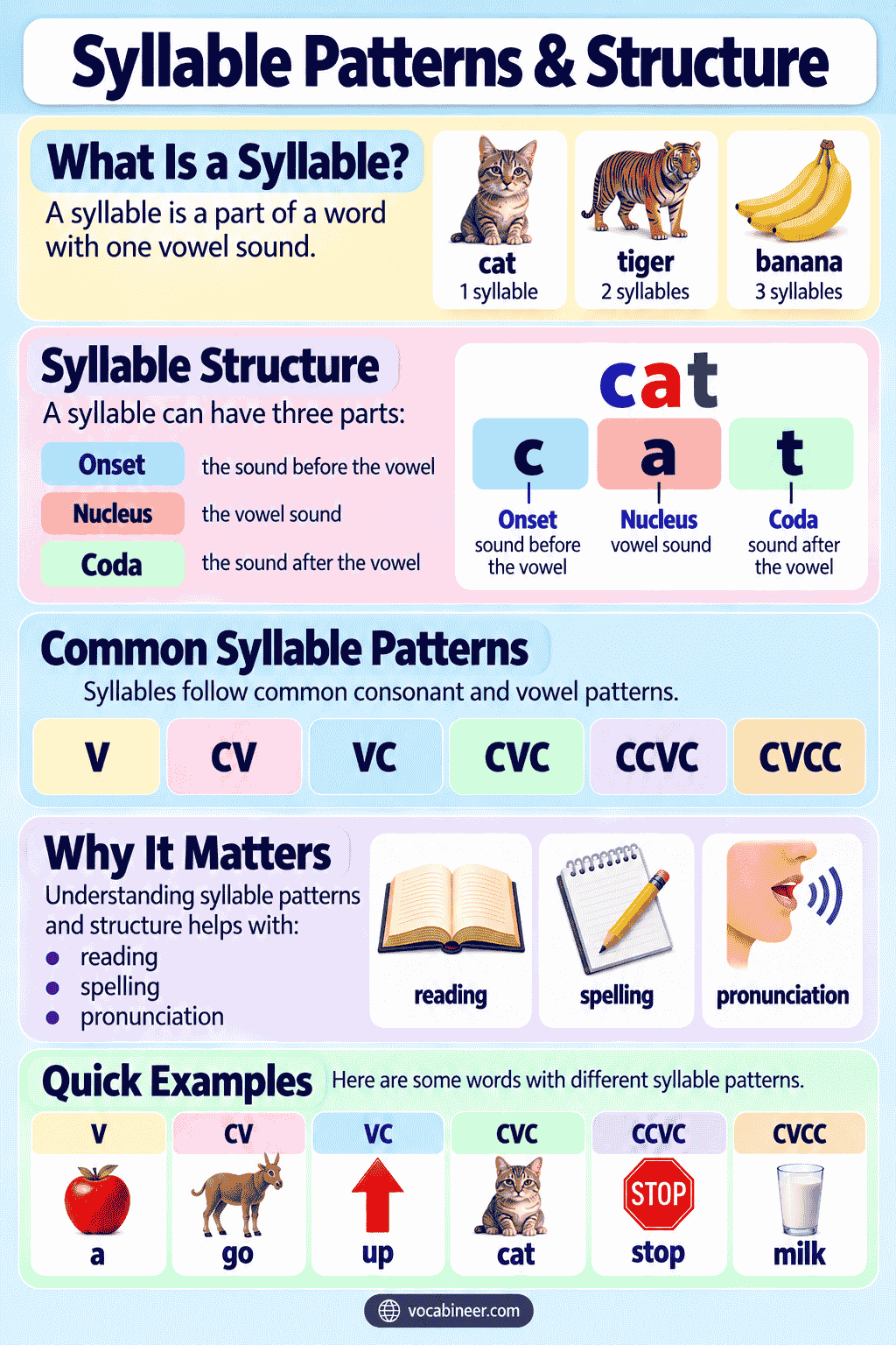 Syllable Patterns and Structure in English With Examples